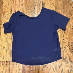 Zyia Lattice Short Sleeve Navy Tee Size Medium